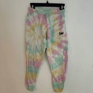 BSR by Samii Ryan Tie-Dye Elastic‎ Waist Pants Multicolor Cotton Polyester Women